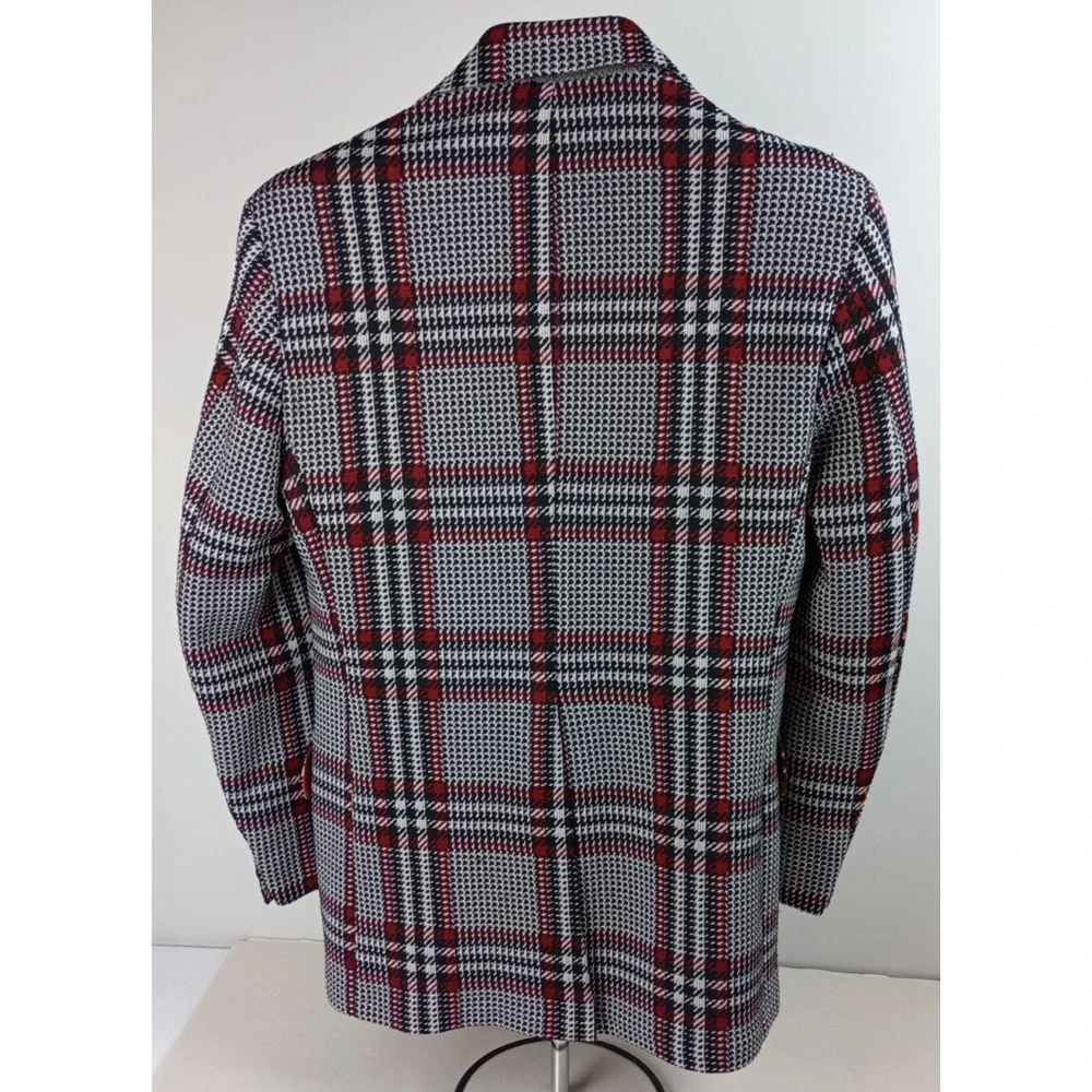Vintage National Shirt Shops Coast Black Plaid Men's 1970s Tweed Blazer Jacket